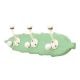 Green Cream Double Loop Ceramic Iron Wooden Hooks